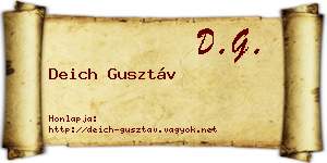 Deich Gusztáv névjegykártya